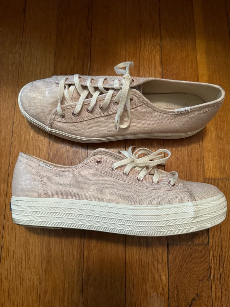 Keds Triple Metallic Linen Platform Sneaker